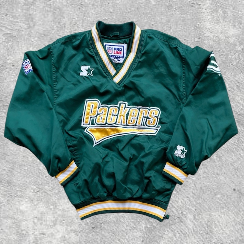Green Bay Packers Vtg 1990s NFL Pro Line Starter Pullover Windbreaker Youth (M)
